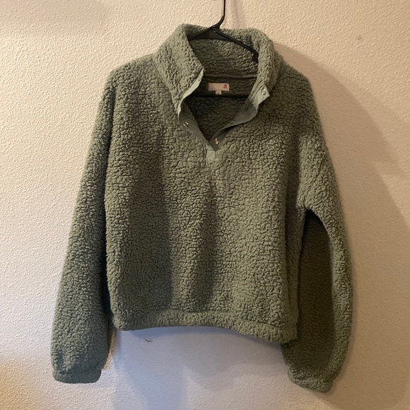 SO Sherpa quarter button sweater size medium - Picture 1 of 4